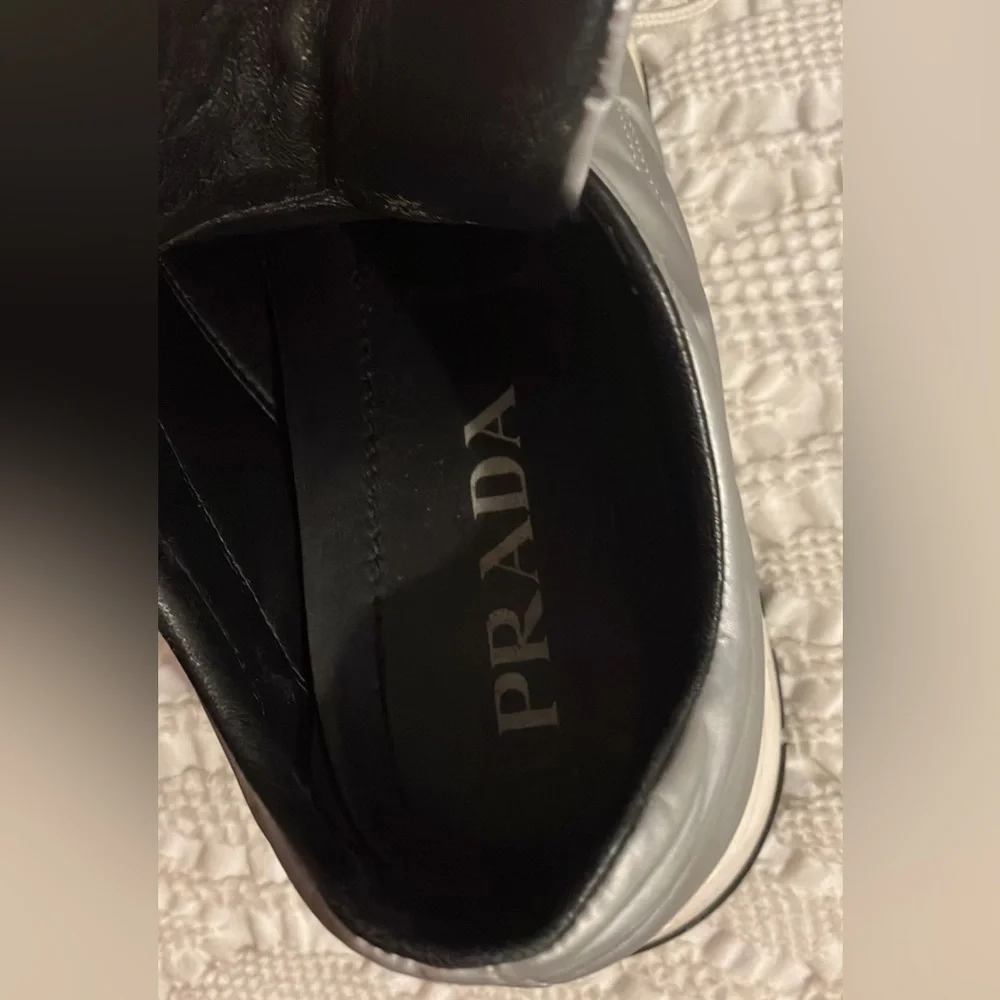 Silver nylon Prada sneakers - Picture 6 of 6